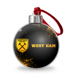 West Ham - gold gradient по-горизонтали – Ёлочный шар с принтом купить
