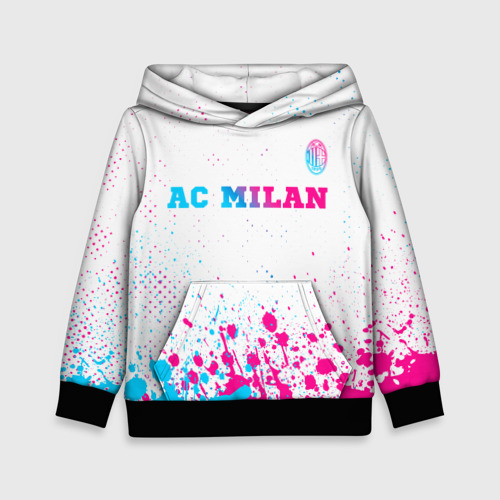 Детская толстовка с принтом AC Milan neon gradient style посередине, вид спереди №1