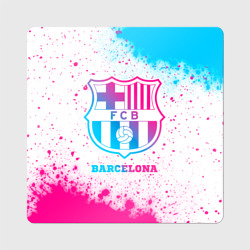 Barcelona neon gradient style – Магнит виниловый Квадрат с принтом купить