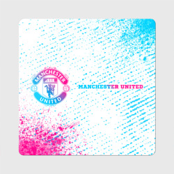 Manchester United neon gradient style по-горизонтали – Магнит виниловый Квадрат с принтом купить