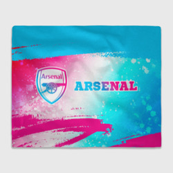 Arsenal neon gradient style по-горизонтали – Плед 3D с принтом купить со скидкой в -14%