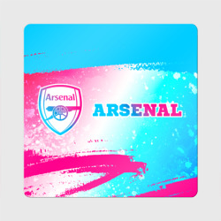 Arsenal neon gradient style по-горизонтали – Магнит виниловый Квадрат с принтом купить