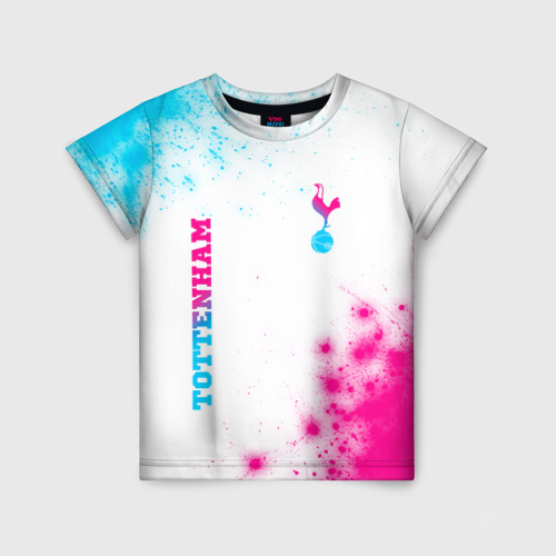 Детская футболка с принтом Tottenham neon gradient style вертикально, вид спереди №1