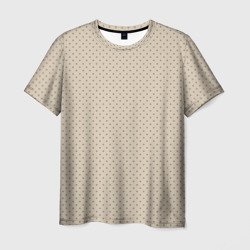 Тёмно-бежевый однотонный в мелкий рисунок ромбы – Мужская футболка 3D с принтом купить со скидкой в -26%