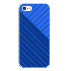 Сине-голубой косые полосы – Чехол для iPhone 5/5S матовый с принтом купить