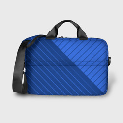 Сине-голубой косые полосы – Сумка для ноутбука 3D с принтом купить