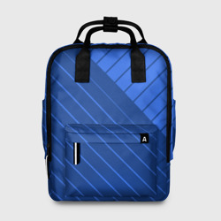 Сине-голубой косые полосы – Женский рюкзак 3D с принтом купить
