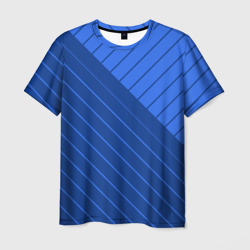 Сине-голубой косые полосы – Мужская футболка 3D с принтом купить со скидкой в -26%