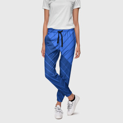 Сине-голубой косые полосы – Женские брюки 3D с принтом купить