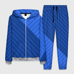 Сине-голубой косые полосы – Мужской костюм 3D с принтом купить со скидкой в -21%