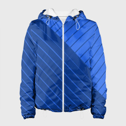 Сине-голубой косые полосы – Женская куртка 3D с принтом купить со скидкой в -10%