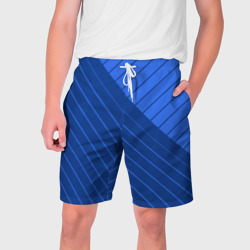 Сине-голубой косые полосы – Мужские шорты 3D с принтом купить