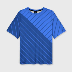 Сине-голубой косые полосы – Женская футболка oversize 3D с принтом купить со скидкой в -50%