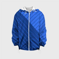 Сине-голубой косые полосы – Детская куртка 3D с принтом купить