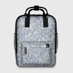 Текстурированный бело-голубой мелкий камень – Женский рюкзак 3D с принтом купить