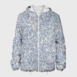 Текстурированный бело-голубой мелкий камень – Мужская куртка 3D с принтом купить со скидкой в -10%
