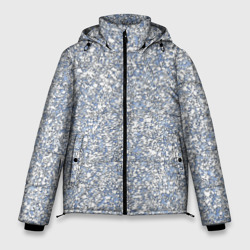 Текстурированный бело-голубой мелкий камень – Мужская зимняя куртка 3D с принтом купить