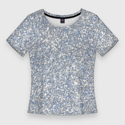 Текстурированный бело-голубой мелкий камень – Женская футболка 3D Slim с принтом купить
