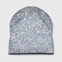 Текстурированный бело-голубой мелкий камень – Шапка 3D с принтом купить