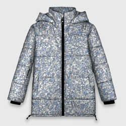 Текстурированный бело-голубой мелкий камень – Женская зимняя куртка Oversize с принтом купить