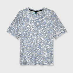 Текстурированный бело-голубой мелкий камень – Женская футболка oversize 3D с принтом купить со скидкой в -50%