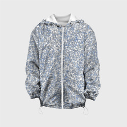 Текстурированный бело-голубой мелкий камень – Детская куртка 3D с принтом купить