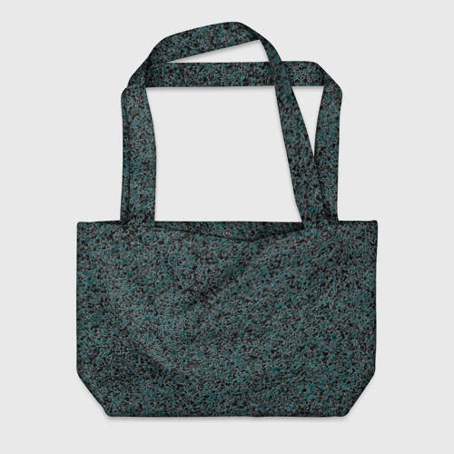 Пляжная сумка с принтом Чёрно-бирюзовый эффект объёмной текстуры, вид спереди №1