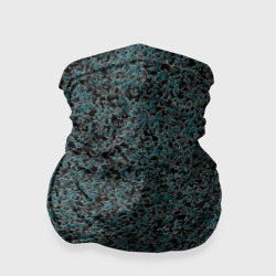 Чёрно-бирюзовый эффект объёмной текстуры  – Бандана-труба 3D с принтом купить