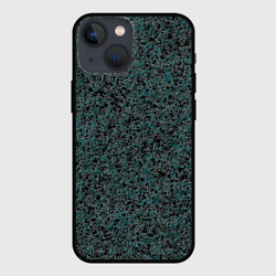 Чёрно-бирюзовый эффект объёмной текстуры  – Чехол для iPhone 13 mini с принтом купить