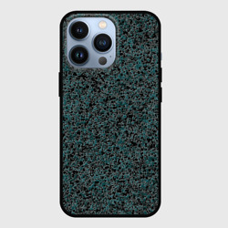 Чёрно-бирюзовый эффект объёмной текстуры  – Чехол для iPhone 13 Pro с принтом купить