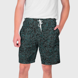 Чёрно-бирюзовый эффект объёмной текстуры  – Мужские шорты 3D с принтом купить