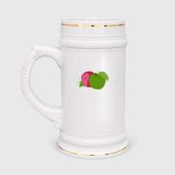 Яблоко пиксель арт – Кружка пивная с принтом купить