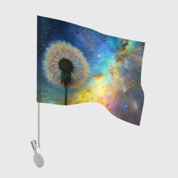 Одуванчик и космос – Флаг для автомобиля с принтом купить