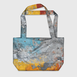 Бетонная стена с краской – Пляжная сумка 3D с принтом купить