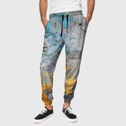 Бетонная стена с краской – Мужские брюки 3D с принтом купить
