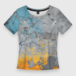 Бетонная стена с краской – Женская футболка 3D Slim с принтом купить