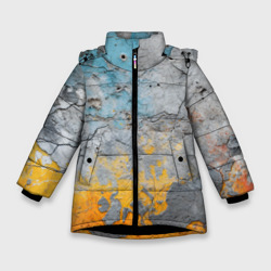 Бетонная стена с краской – Зимняя куртка для девочек 3D с принтом купить
