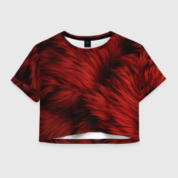 Красная шерсть – Женская футболка Crop-top 3D с принтом купить