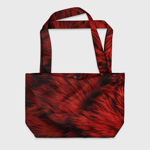 Пляжная сумка с принтом Красная шерсть, вид спереди №1