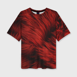 Красная шерсть – Женская футболка oversize 3D с принтом купить со скидкой в -50%
