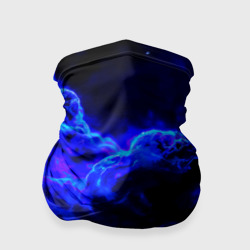 Синий густой дым - inferno blue – Бандана-труба 3D с принтом купить