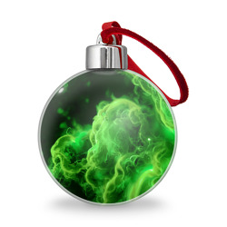 Зелёный густой дым - inferno green – Ёлочный шар с принтом купить