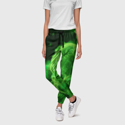 Зелёный густой дым - inferno green – Женские брюки 3D с принтом купить