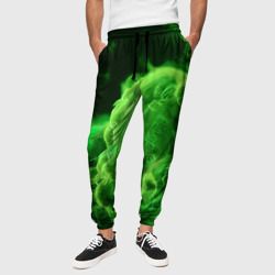 Зелёный густой дым - inferno green – Мужские брюки 3D с принтом купить