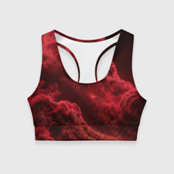 Красный густой дым инферно - inferno red – Женский спортивный топ 3D с принтом купить