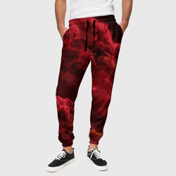 Красный густой дым инферно - inferno red – Мужские брюки 3D с принтом купить