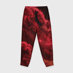 Красный густой дым инферно - inferno red – Детские брюки 3D с принтом купить