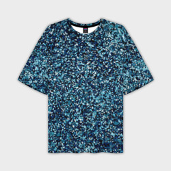 Синий пёстрый текстурированный – Мужская футболка oversize 3D с принтом купить со скидкой в -50%
