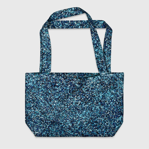 Пляжная сумка с принтом Синий пёстрый текстурированный, вид спереди №1