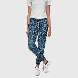 Синий пёстрый текстурированный – Женские брюки 3D с принтом купить
